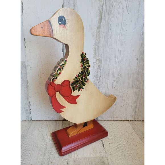 Wooden standing Goose vintage Unique Home Decor Xmas bird - Picture 2 of 8